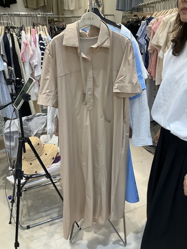 [JB708] 短袖襯衫綁帶洋裝