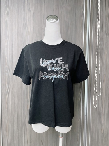 [NY717] LOVE THEM亮片質感棉T