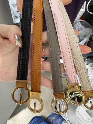 [BH230502] 真皮圓扣懶人好搭細款牛皮皮帶