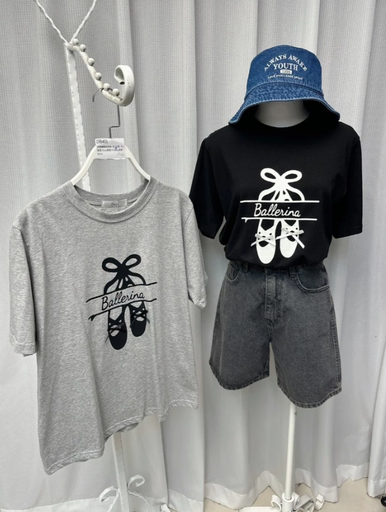 [DB401] 芭蕾蝴蝶結短袖T