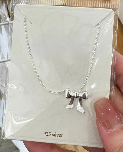 [M2309] 925純銀兩面戴蝴蝶結項鍊