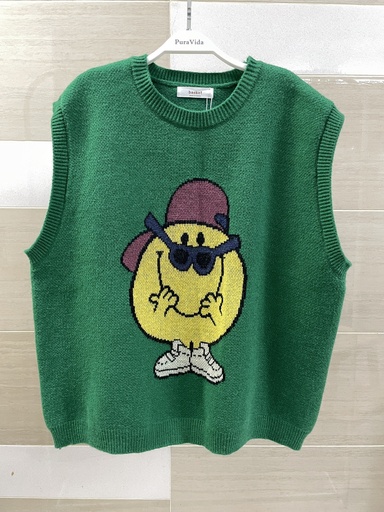 [US230934] 卡通圓領針織背心