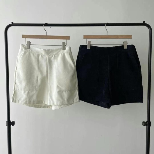 [OP230510] 小香風質感雙口袋後鬆緊短褲