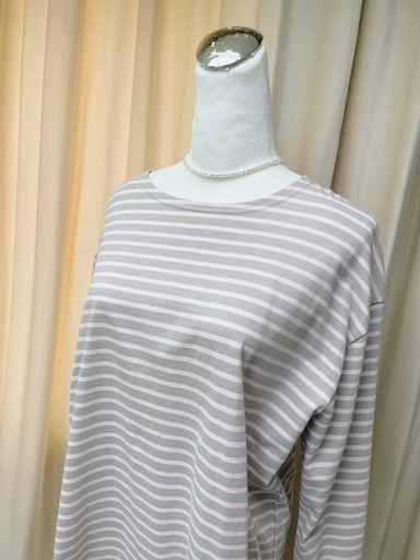 [PU230308] 質感特價簡約休閒細橫條棉質上衣